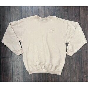 Vintage Mercedes Benz Hanes Sweatshirt Cream Men's L Logo Pullover Crewneck